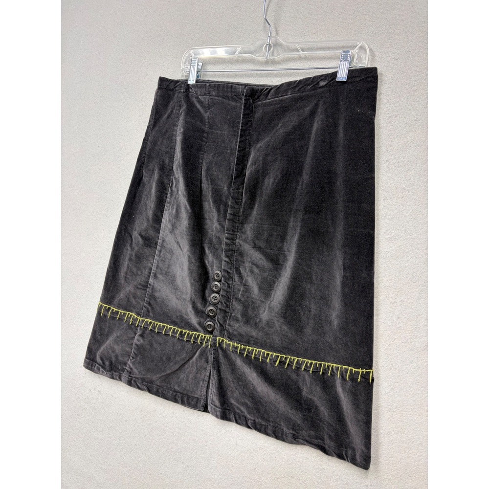Avalar Skirt Women 32 Waist Gray Vintage 80s Velvet A-Line Contrast Stitch EB90 - Picture 4 of 10